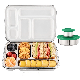 Aohea 5compartments 304 Stainless Steel Rectangle Dishwasher Safe Reusable Kids Lunch Box