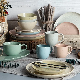  OEM Customized Ceramic Tableware Reactive Glaze Ceramic Stoneware Dinner Set Dinnerware with Cups Bowls Plates