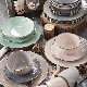  Hot Stoneware Embossed Geometric Dinner Set with Metalic Rim