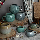  Reactive Glaze Stoneware Double Open Mold Ball Mug