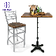  Hot Sale American High Quality Metal High Back Chair Bar Restaurant Chair Wooden Seat Bar Stool