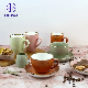  Multicolor High Temperature Restaurant Porcelain Cup Ceramic Mug with Saucer