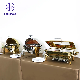 Factory Price Buffet Stove Hydraulic Pressure All Gold Rectangle Food Warmer Electric Ues Fuel Use Chafing Dish manufacturer