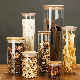  High Borosilicate Glass Sealed Food Cereal Storage Containers Cans Glass Jar with Bamboo Lid