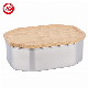  Eco Bamboo Lid School Kids Bento Box Adjustable Compartment Stainless Steel Lunch Box with Divider for Kids and Adult