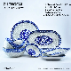  Wholesale Blue and White Porcelain Tableware Custom Logo Pattern Ceramic Dinner Set