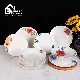  Customized Decal Decorative Stoneware Flat Plate Soup Bowl Ceramic Porcelain Dishes