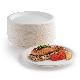  Eco-Friendly 9inch Sugarcane Bagasse Pulp Party Dinner Oil-Proof Food Cake Compostable 3 Compartments Biodegradable Packaging Disposable Paper Plate