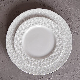  Wholesale Hot Selling White Color Glaze Embossed Porcelain Dinner Plate or Salad Plate