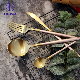 Western Restaurant Hotel Kitchen Silverware Knife Spoon Fork Solid Pink Handle with Gold Flatware Stainless Steel Cutlery manufacturer