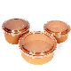 Rounded Heatable Food Container Kraft Biodegradable Take Away Disposable Paper Salad Bowl