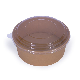  100% Eco Friendly Disposable Brown Kraft Paper Salad Bowl with Lid