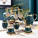  Ceramic with Teapot Porcelain Gold Coffee Cups Saucer