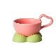  160ml Nordic Macaron Love Coffee Cup and Saucer Set Ceramic Milk Yogurt Dessert Cup and Saucer