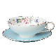  Floral Blue Party Wedding Tea Set Ceramic Tea Cup and Saucer