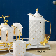  Wholesale Bone China Golden Handle Coffee Cup Ceramic Cup and Saucer with Spoon