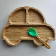  Bamboo Child Kids Baby Cartoon Rabbit Unicon Feeding Plate