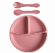  Silicon Baby Cutlery Set Baby Dishes for Feeding Dinner Plates Kids Dining