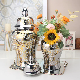  J191s High Quality Ceramic Gold Flower Vase Sets Other Home Decor Wholesale Silver Ginger Jars