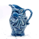  Modern Style Marine Octopus Blue Ceramic Tall Hand-Painted Vase with Handle