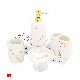 Marvellous Ceramic Bathroom Set with Gold Irregular Lines