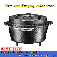  Pre-Seasoned Cast Iron Dutch Oven with Flanged Lid Iron Cover, for Campfire or Fireplace Cooking, Flat Bottom 6-Quart