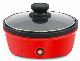  Stir Fry Griddle Rapid-Heat up 650 Watts Non-Stick Electric-Skillet Tempered Glass-Lid Pan