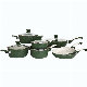 Durable 12PCS Green Forged Aluminum Granite Nonstick Pots and Pans Sets
