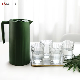  Water Set Food Grade Mixing Design Glassware Pitcher Set with Lid Juice Glasses Drinkware Set Glass Tea Pot