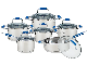  12PCS Stainless Steel Cookware with Blue Silicone Handle