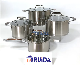8 Pieces Stainless Steel Cookware with Casting Ss Handles with Copper Handle