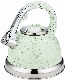  Home Appliance Kitchenware Sets 3.0L Stainless Steel Kettle in Green Power Coating with Colorful Dots with Whistling Spout Kettle