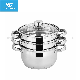  4PCS Stainless Steel Kitchenware Set Couscous Pot Steamer Set with Glass Lid