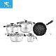  9 PCS Stainless Steel Cookware Set with Black Silicone Handle
