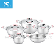9 PCS Pink Silicone Handle Stainless Steel Cookware Set Kitchen Ware