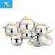  12PCS Cookware Set Golden Plated S/S Hollow Riveted Handle Apple Pot