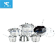  12PCS Straight Body Shape Stainless Steel Cookware Set with Whistling Kettle