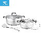 Straight Body Stainless Steel Cookware Set with Black Silicone Handle