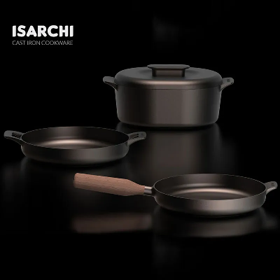 New Products Non-Stick Pans Polished Cast Iron Cookware Set