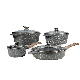  Star Design Kitchen Appliance Non Stick Cookware Wooden Handle Aluminum Cookware Set