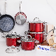  8/10/12PCS Piece Cooking Pots and Pans Red Painting Kitchenware Stainless Steel Cookware