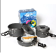  Outdoor 2-3 Person Camping Picnic Pot Set Aluminum Camping Cookware Mess Kit
