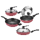  4PCS Frying Pan&Wok Cookware Set Non-Stick Coating Stainless Steel Outer Ceramic Layer