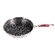  Factory Manufacture Stainless Steel Cookware Red Long Handled Wok with Lid