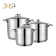  Wholesale Stainless Steel Kitchen Pots Cookware Set Stock Pot with Induction Base
