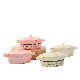  China Supplier High Quality Oval Shape Ceramic Casserole Candy Colors Stoneware Mini Baking Dish Oval Mini Bowl with Lid for Kitchen