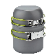  Stackable Cookware Portable Camping Equipment, Outdoor Camping Pots and Pans Set 2PCS Aluminum Alloy Non-Stick Camping Cookware Esg13005