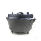  Heavy Duty Portable Cast Iron Camping Dutch Oven, Outdoor Cookware