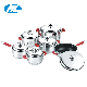 Silicone Covered Handle Soft Touch Stainless Steel Cookware Set