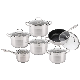 Classic Stainless Steel Cookware Pot and Pan 6/8/10/12 Piece Kitchenware with Gas Stove